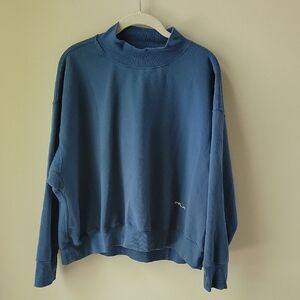Ralph Lauren RLX  Blue‎ Sweatshirt Drop Shoulder Mockneck Womens XL